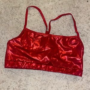 LAST CHANCE! Metallic red sports bra